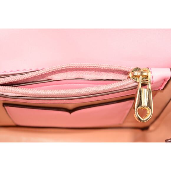 Kate Spade NY Nicola Twistlock Small Flap Shoulder Bag Rococo Pink Heart RARE - Picture 10 of 12